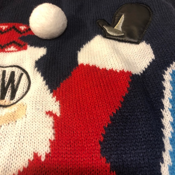 Ugly Christmas Sweater Santa Ski “snow way” Unisex Large - Picture 6 of 8